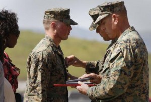 Navy Corpsman Peter Gould was awarded a Silver Star on Friday at Camp Pendleton, Calif. Lt. Col. Fridrik Fridriksson said, “These corpsmen do everything to take care of us — and they don’t ask anything in return.”